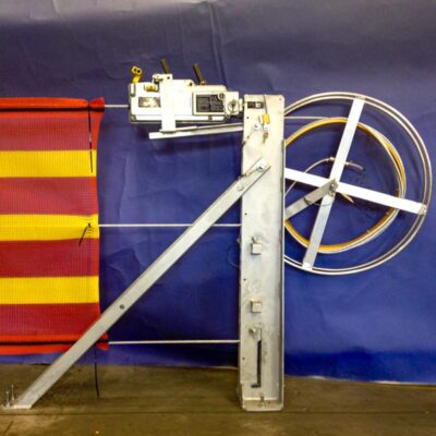 RopeRail Winch, End Post, and high visibility Scafnet netting.